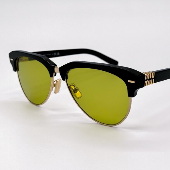 NEW MIU MIU SMU 09Z 1AB07O BLACK GREEN WOMEN SUNGLASSES MU09ZS 1AB07O MIU MIU - Picture 6 of 12